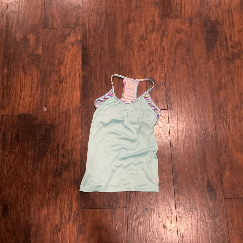 Fun Teal tank Top with Sports Bra Built In!
